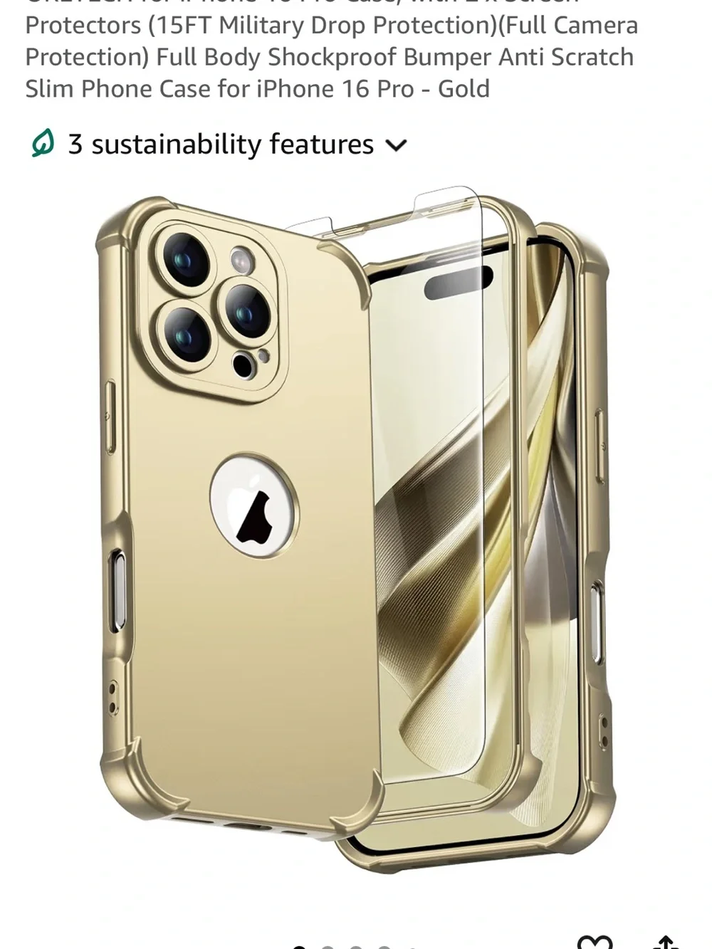 Gold Slim Protective Mobile Phone Case
